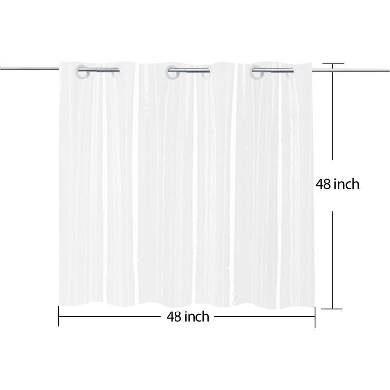 Wiplis Plastic Frosted PEVA Bathroom Window Curtain, No Hook Needed