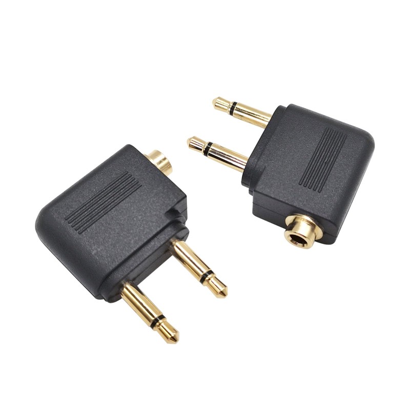 DWPVT 2pcs Airplane Airline Flight Adapters for Headphones, Flight Audio