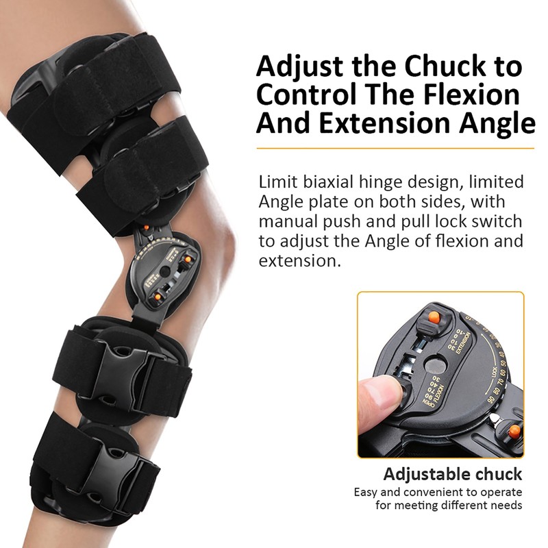 Adjustable Knee Joint Brace Surgical Fixation Stabilization Fracture Ankle Support