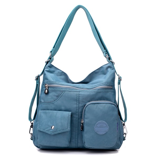 Blostirno Women's Shoulder Bag, Backpack, Large Capacity, Handbag, Nylon, 2-Way,