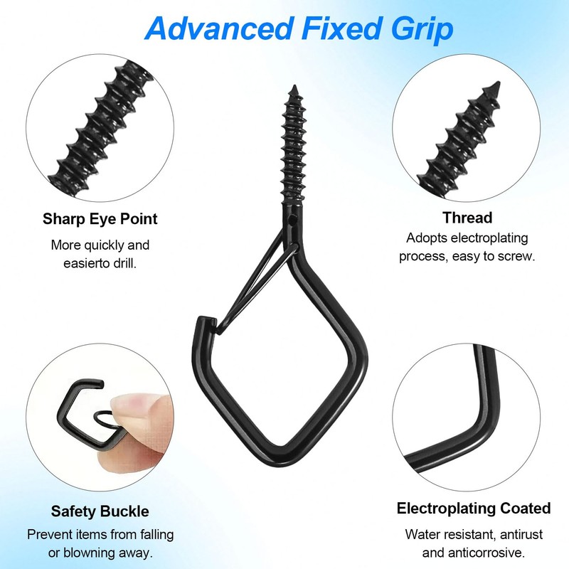 Pack of 30 Metal Screw Hooks with Fuse with Socket,