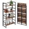 BHG Vintage Multifunctional Folding Bookshelf, No-Assembly Plant Stand Storage Rack