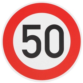 Original Traffic Sign 50 km/h Sign No. 274-50 Road Sign Birthday Sign 42 cm Metal with Foil Type 1
