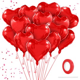 30 PCS Heart Balloons, Red Heart Balloons, 18inch Heart Shaped Balloons for Valentines Day Balloons, Happy Anniversary Balloons, Valentines Day Decorations, and Red Birthday Party Decorations