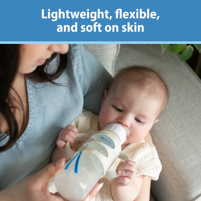 Dr. Brown's Narrow Baby Bottle Handles, 100% Silicone, Easy Grip