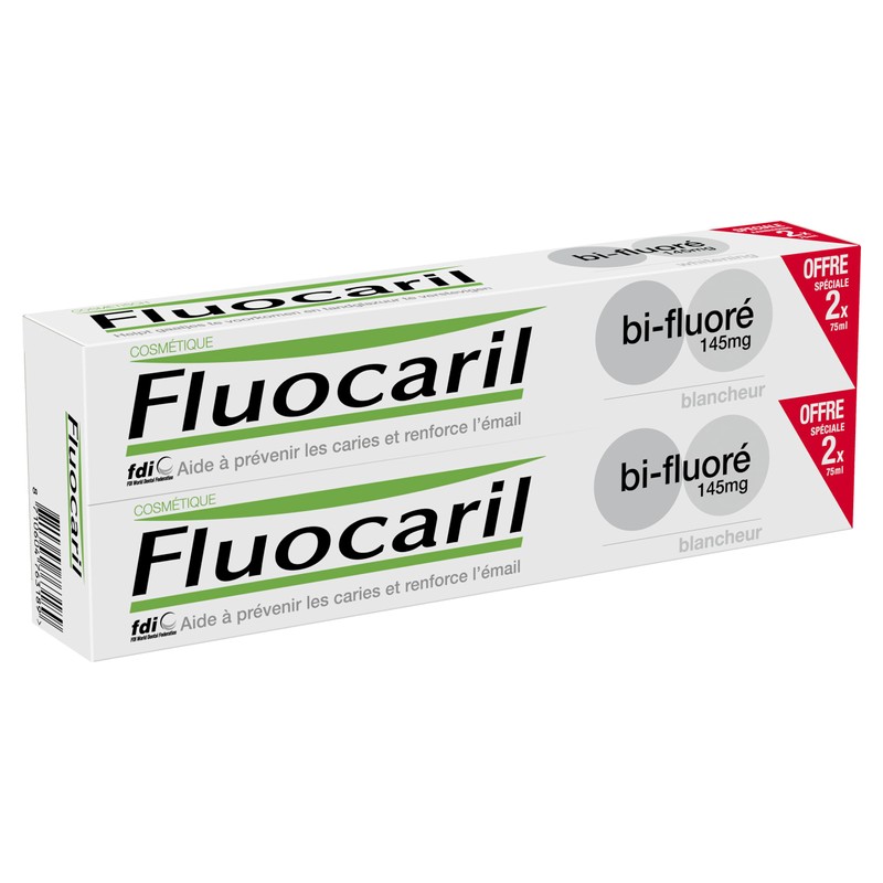 Fluocaril Bi-Fluorinated Whiteness Toothpaste 2 x 75ml