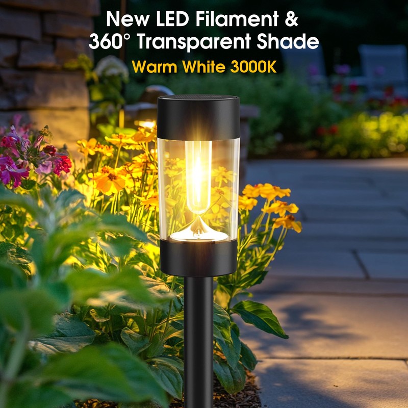 Eyrosa Solar Lights Outdoor, 12 Pack Waterproof Solar Landscape Lighting