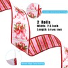 LaRibbons Christmas Wired Ribbon 2.5 inch Double Faced Red Candy