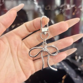 Cute Bow Keychain for Women Kawaii Bag Charms Bling Purse Charms Phone Decor Car Keychain Accessories Elegant Gift for Her