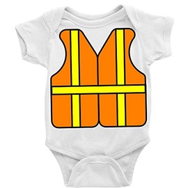 Yeavomeny Construction Worker Vest Art Novetly Newborn Bodysuit Short Sleeve Baby Rompers