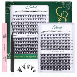 Fenshine Cluster Eyelash Extensions 240pcs 20D/40D Cluster Eyelashes Mixed, 0.07 D Curl Natural False Eyelashes Cluster Soft Individual Lashes Clusters (9-14mm 0.07D, Lashes Extension Kit)