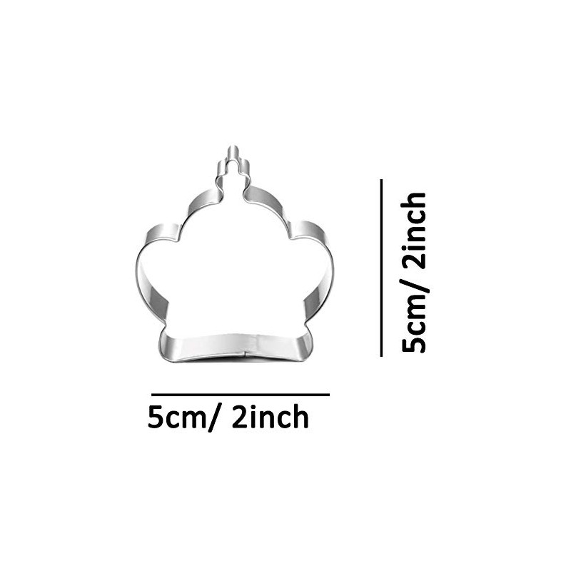 WJSYSHOP Mini King Queen Crown Shape Cookie Cutter
