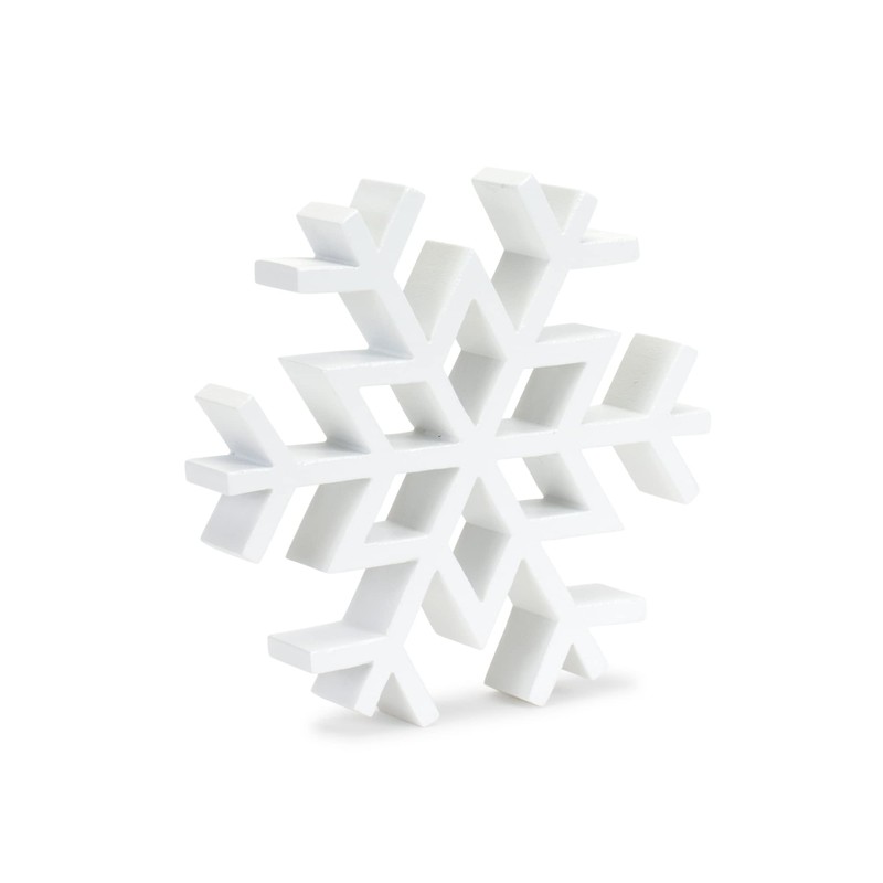 Melrose 84308 Snowflake Figurine, Set of 2, Wood