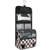 senya Hanging Travel Toiletry Bag White Black Pink Plaid Kit