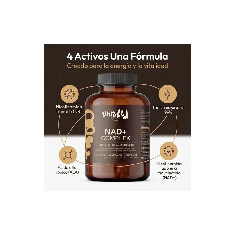 NAD+ Complex Unruled de 670mg para Energía y Longevidad Celular