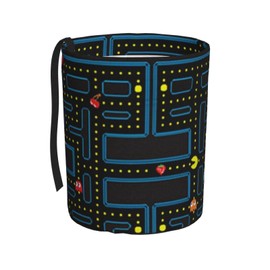 GJJILL Retro Video Game Pattern Car Trash Can Leak Proof Garbage Bin Waterproof Bag for SUV Front Seat Multipurpose Hanging Headrest Collapsible and Portable Storage Pocket