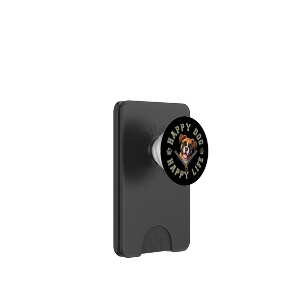 Happy Dog Glückliches Leben mit Boxerhund PopSockets PopWallet für MagSafe