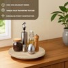 Faux Travertine Lazy Susan, 11.5" Rotating Round Serving Tray for