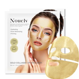 OAKSII 24K Gold Bio Collagen Face Mask, Hydrating Bio Collagen Mask Overnight Collagen Mask Hydrating Collagen Real Deep Mask Skincare 34g x2ea