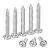sourcing map Phillips Hex Washer Self Tapping Screws, M6 x