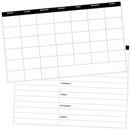 Iconikal Magnetic Monday Start Calendar Dry Erase Month and Week Planner, 14 x 11 inches, 2-Pack Set