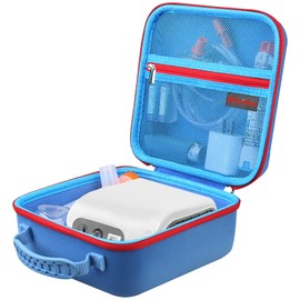 Elonbo Carrying Case for UNOSEKS Nebulizer Machine for Adults and Kids, Portable Mesh Atomizer Travel Case, Asthma Inhaler Storage Holder, Mesh Pocket fits Mask Tube, Blue