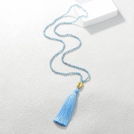 KELITCH Women's Gold Chain Necklace Tassel Peace Sign Necklaces Turquoise Agate Mixed Necklace Tassel Necklace, Pearl Crystal, Pearl