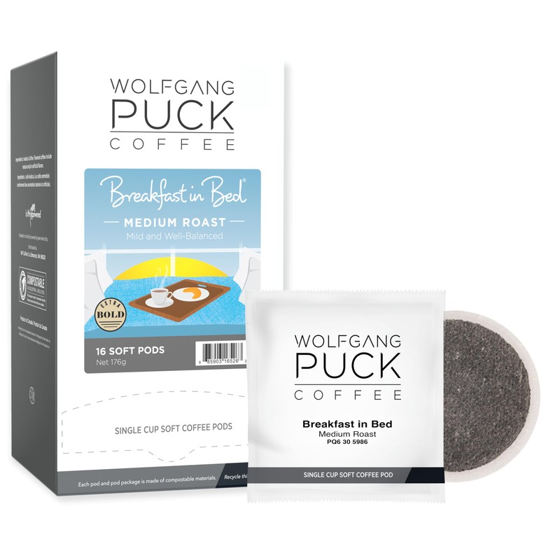 Wolfgang Puck Coffee, Breakfast in Bed Pods, 12 Gram Pods,