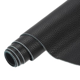 sourcing map Faux Leather Fabric Sheets, 54x36 Inch Waterproof Solid Soft PU Synthetic Leather Sheet for Upholstery Replacement Renovate Furniture Bag Crafts DIY Sewings(Black)