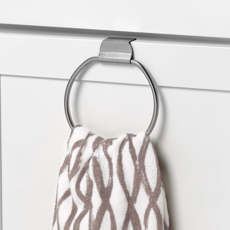 Spectrum Diversified Towel Ring, over the Cabinet Door, Brushed Nickel