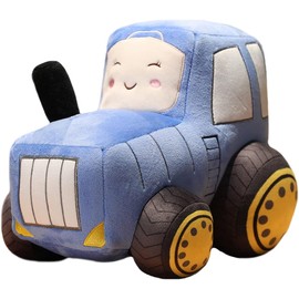 JOSON Cartoon Car Simulation Farm Tractor Plush Pillow for Boys Girls Day (Blue)