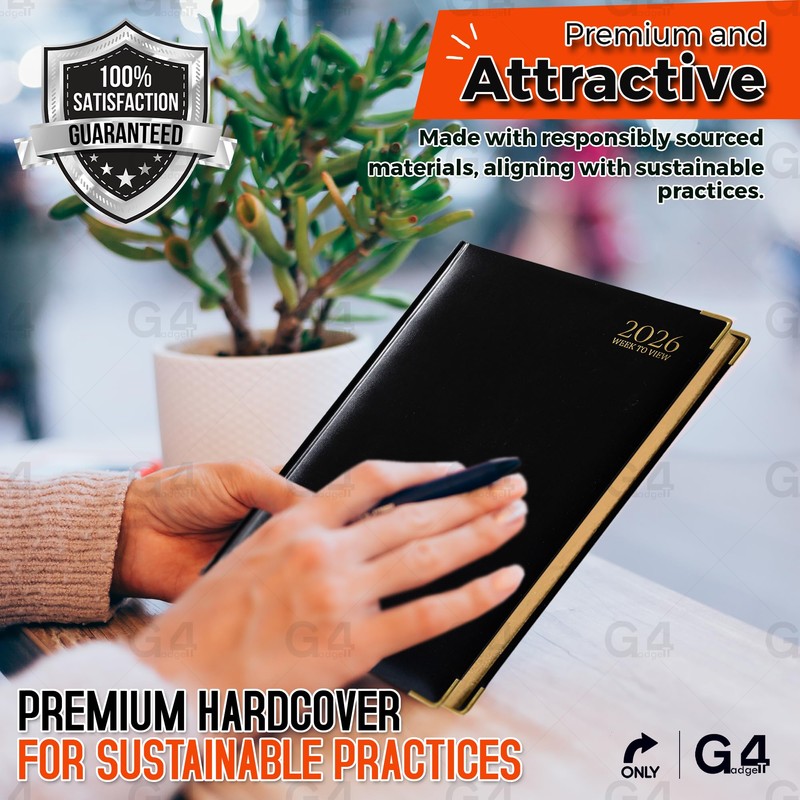 G4GADGET 2026 A4 Diary Week to View – Black |