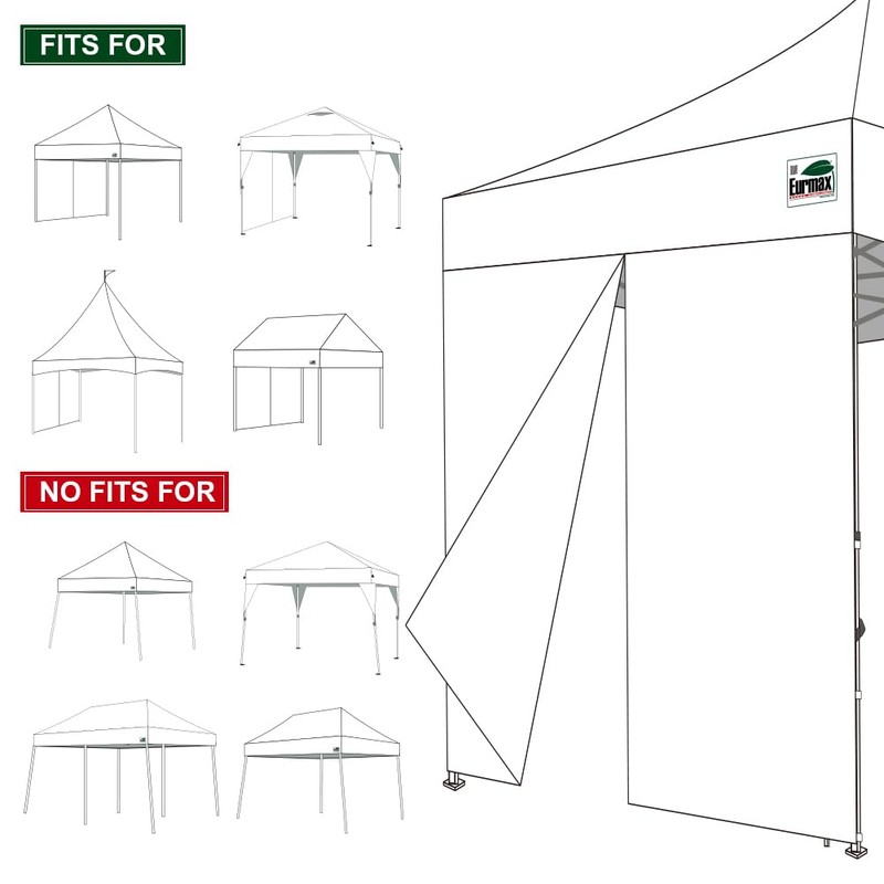 Eurmax USA 10FT Instant Canopy SunWall with Middle Zipper, Removeable