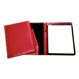 Padfolio Carpeta Organizador Profesional con block de notas incluido, Portafolio, Carpeta Ejecutiva. Piel Sintetica. (ELEGANCE) (Rojo, Carta)