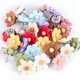 30pcs Flower Push Pins,Push Pins for Cork Board Decorative Thumb Tacks Cute Push Pins for Cork Board Fun Thumb Tacks for Photo Wall, Feature Wall,Map, Bulletin Board, Office or Home