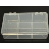 Unbranded Small Clear Plastic Box Hinged Lid With 6 Compartments
