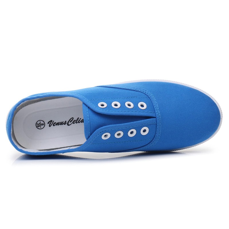 VenusCelia Blaze - Tenis de lona sin cordones para mujer,
