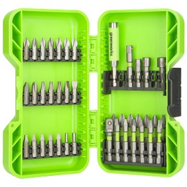 Greenworks Hardened Screwdriver bits (extensive Set of 40 Pieces Pick and Click bits Suitable for All Cordless Screwdrivers)