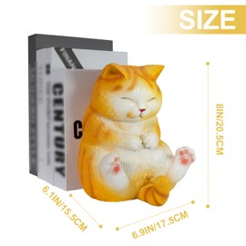 Cute Cat bookend Decorative Book Ends for Heavy booksbookshelf Accessories Creative Resin Book Holder Stopper for Home Office Desktop Home Decor
