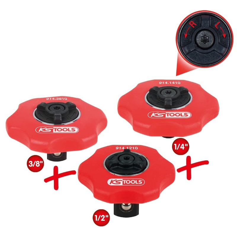 KS Tools 914.1215 Mini Ratchet Set 3-Piece 1/4 Inch +