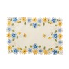2pack Rectangular lace Doilies,yellow blue Floral Cutwork Embroidered Placemats Vase