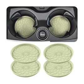 Zpana Car Coaster, 4PCS Silicone Non Slip Vehicle Cup Holders Insert Mat, Waterproof Automotive Interior Cupholder Embedded Protection Pad Accessories, Universal for SUV, Sedan, Truck(Earth Yellow)