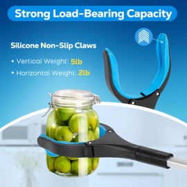 Grabber Reacher Tool - 32” Extra Long Foldable Gripper and Reaching Tool - Heavy Duty Pick Up Stick Grabbers for Seniors, Trash, Surgery Recovery Must Haves Gifts (Blue)