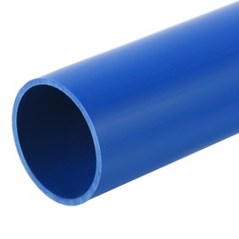 QUARKZMAN PVC Pipe, Rigid Round Pipe 36 mm ID 40 mm OD 350 mm Blue, High Impact Resistance for Water Pipe, Crafts, Cable Cover