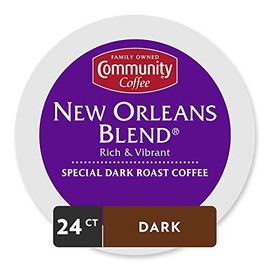 Community Coffee New Orleans Blend 24 Count Coffee Pods, Special Dark Roast, Compatible with Keurig 2.0 K-Cup Brewers, Box of 24 Pods