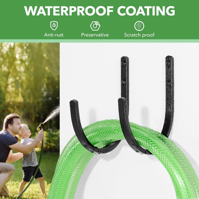 Garden Hose Holder Wall Mount - Aluminum Hose Hanger for