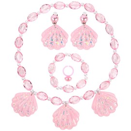 OSDUE Girls Jewelry Set, Necklace Earring Bracelet Ring Set, Jewelry Favors Set for Little Girl, Princess Dress Up Jewelry Party for Toddler Little Girl Play Party Favors, Birthday Gift