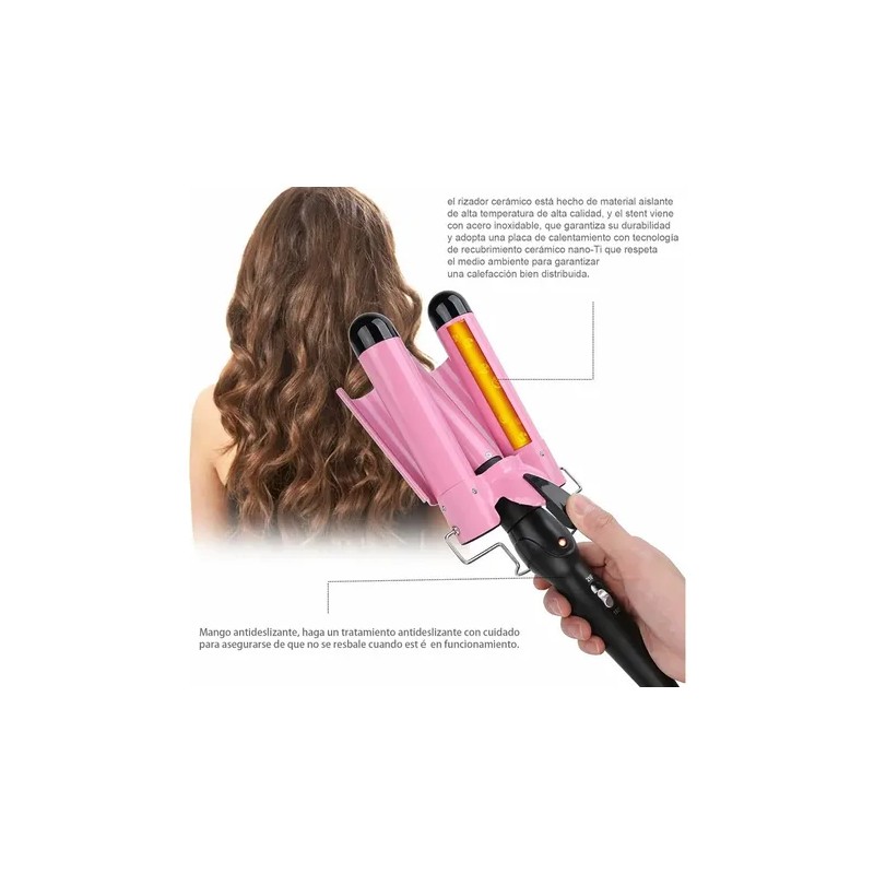 Rizadora De Cabello De 3 Barriles, 25mm Rizador De Pelo