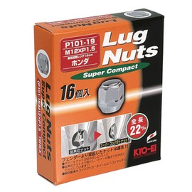 KYO-EI [Kyaga Sangy] Lug Nuts Super Compact [Quantity: 16 Pieces] [Bag Type 19HEX ] M12 x P1.5 P101-19-16P