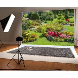 Renaiss 6x4ft Spring Garden Photography Background Flower Meadow Park Nature Landscape Backdrop Party Banner Girl Kid Adult Portrait Shooting Photo Video Shoot Vinyl Studio Props